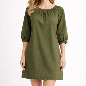 Progetto Quid Upcycled Sustainable Moss Green Dress Size 12